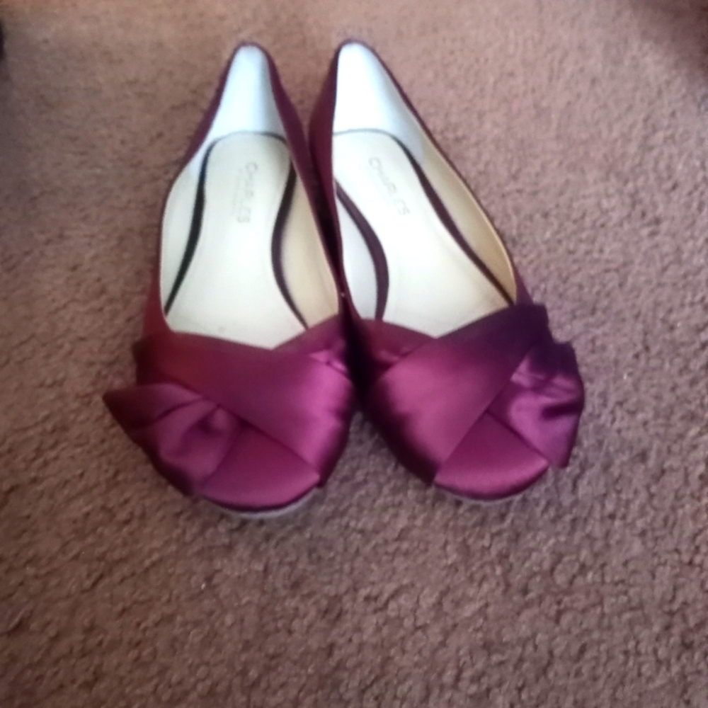 Burgundy flats